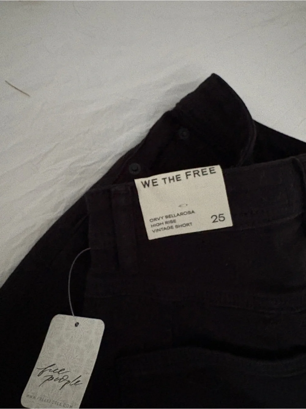 We The Free Black High-Rise Denim Shorts
